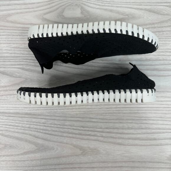 Ilse Jacobsen Hornbaek Tulip 139 Shoes WMNS 38 Black Perforated Slip On Sneakers - Picture 6 of 10